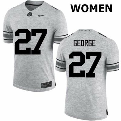 NCAA Ohio State Buckeyes Women's #27 Eddie George Gray Nike Football College Jersey INY7645QE